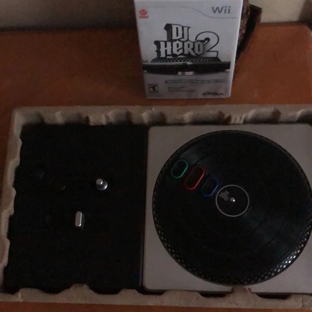 WII “DJ Hero2” is dated, but plays just fine,although it has been safely stored!
